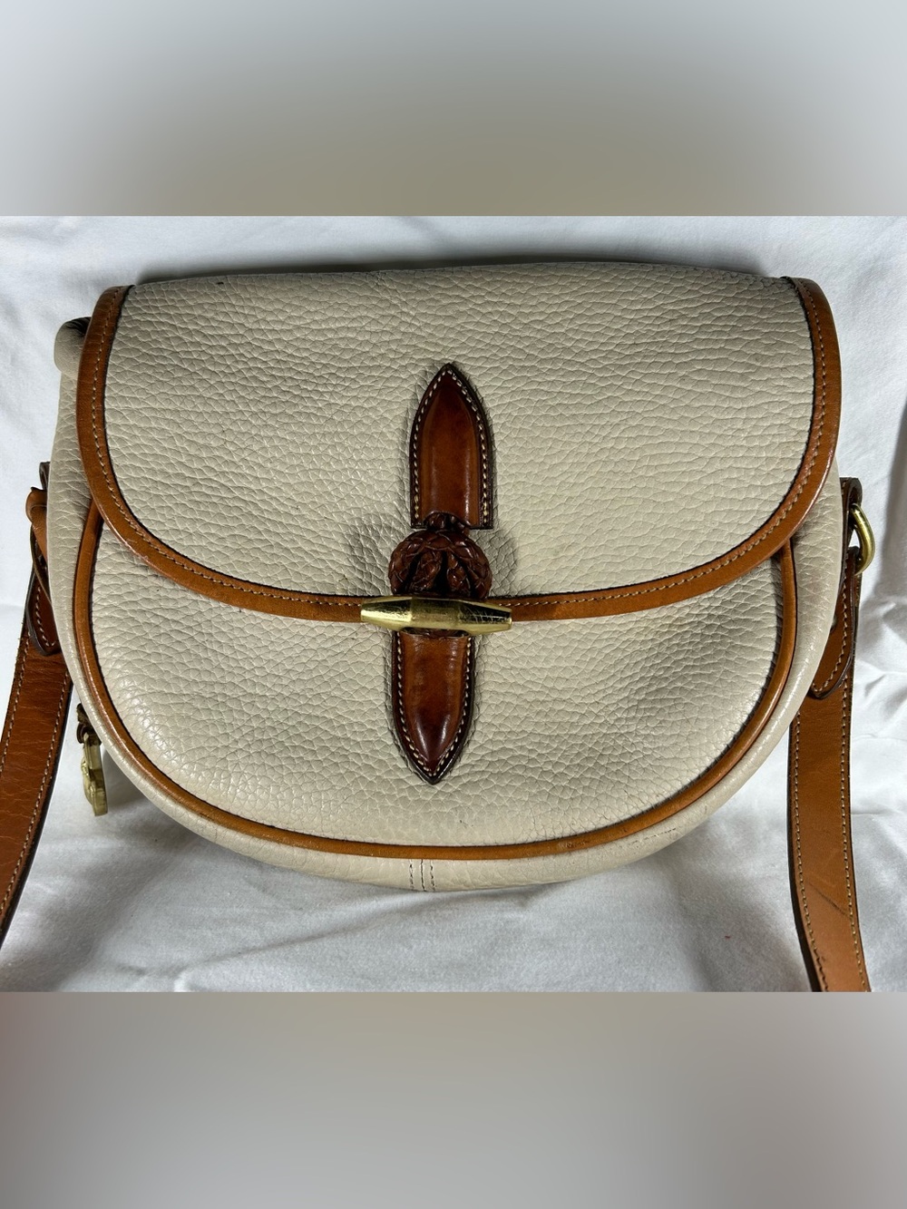Dooney & Bourke All-Weather Leather Loden Pebbled Leather Saddle Bag